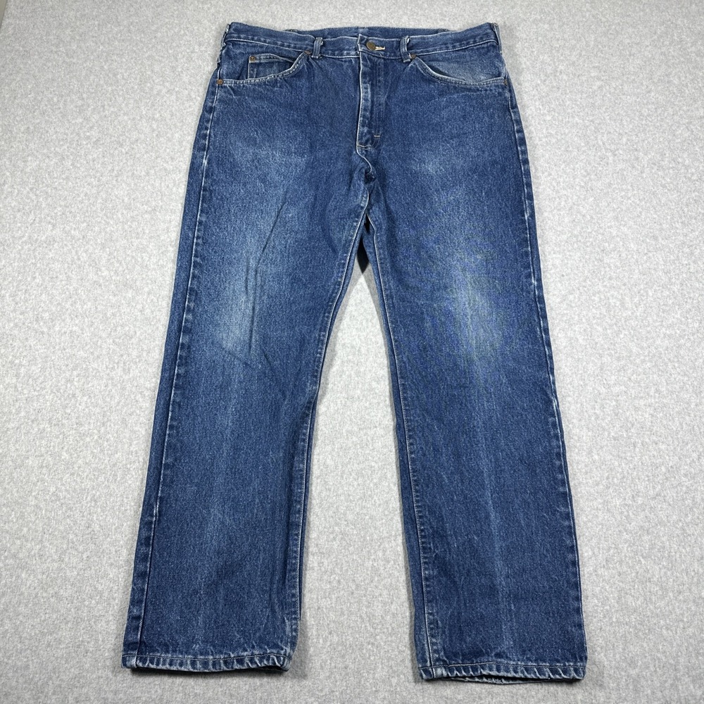 Vintage Lee Rider Jeans Men's 38x30(35x30) Blue Straight Leg Union Made in USA